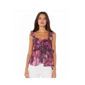 Misa Los Angeles Merlya Top in Pink/Purple.